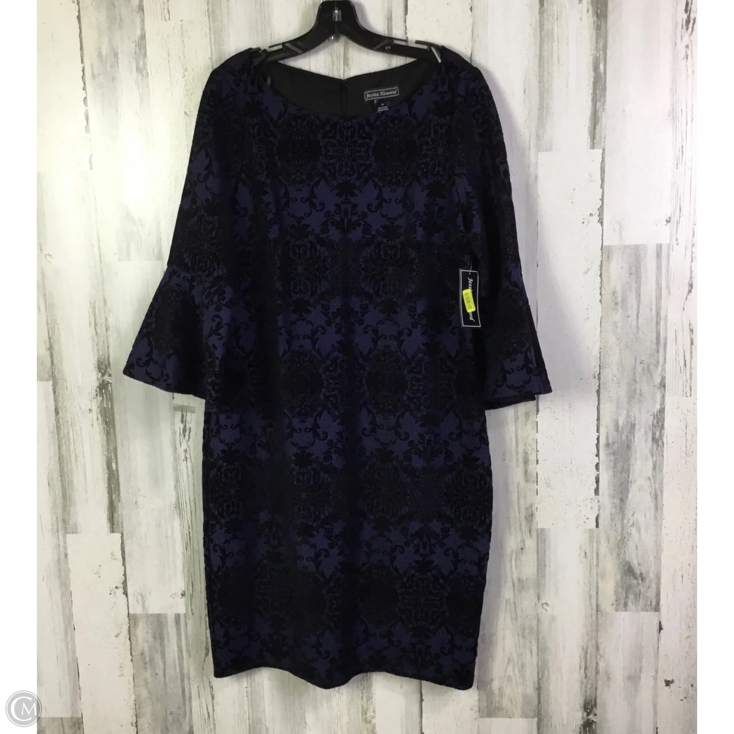 Dress Party Midi By Jessica Howard In Black & Blue, Size: Xl