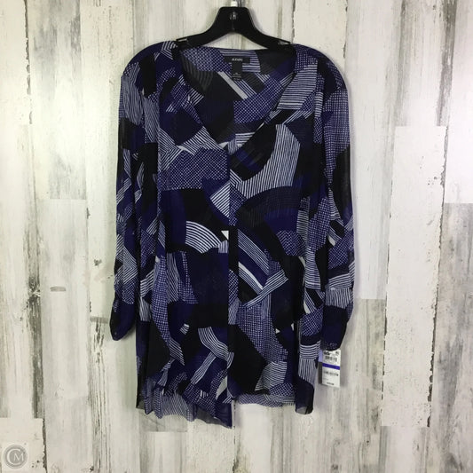Top 3/4 Sleeve By Alfani In Blue, Size: Xl
