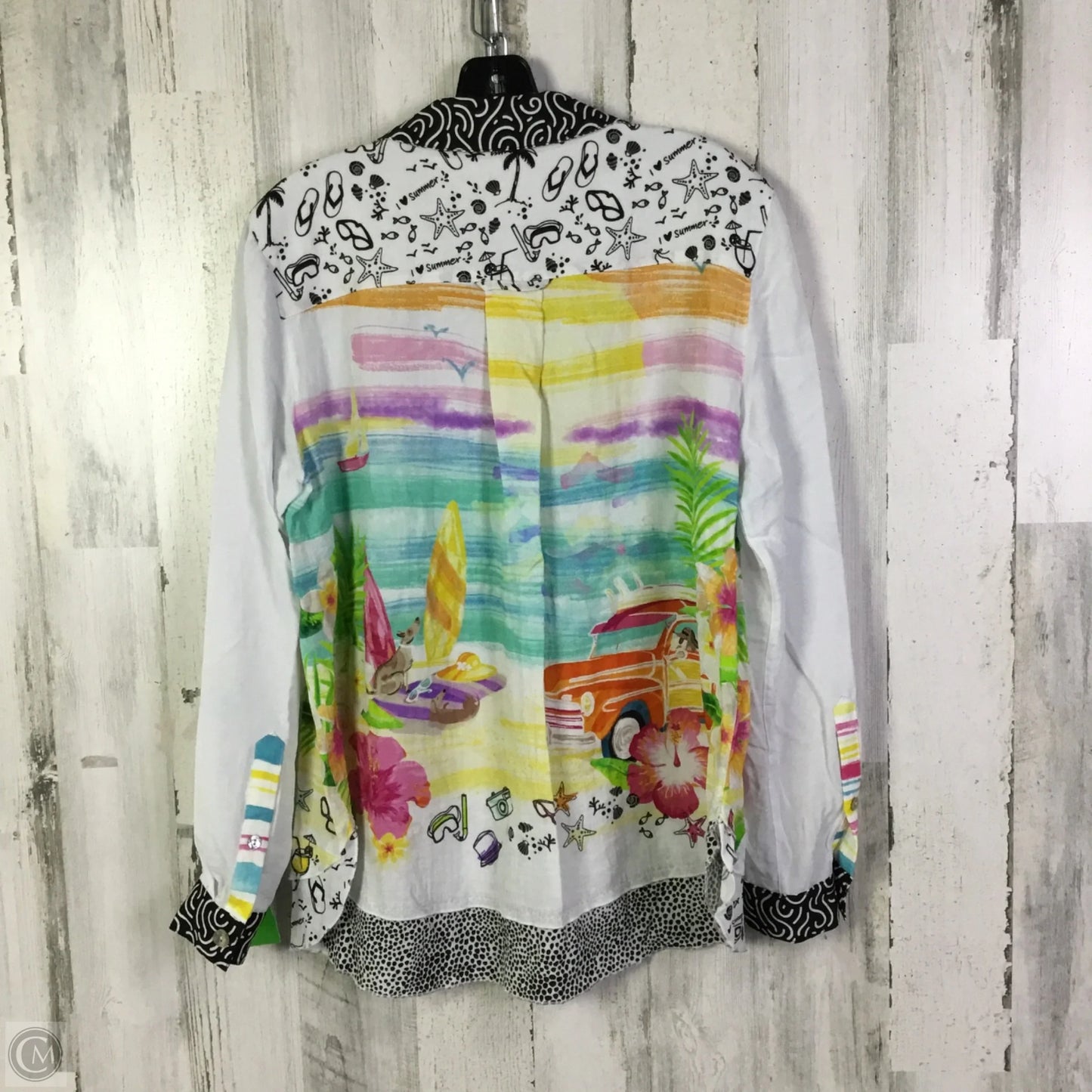 Top Long Sleeve By John Mark In Multi-colored, Size: M