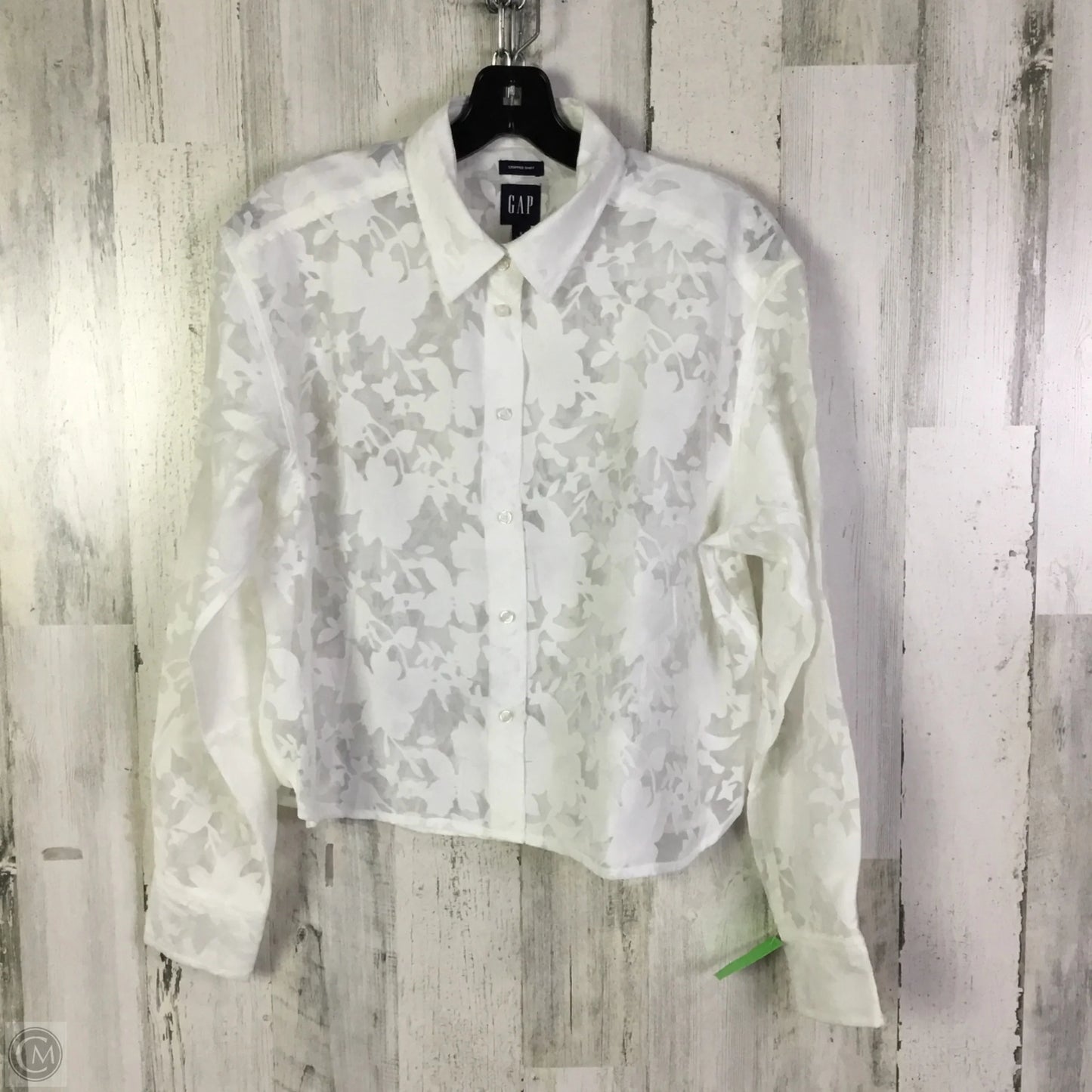 Top Long Sleeve By Gap In White, Size: S
