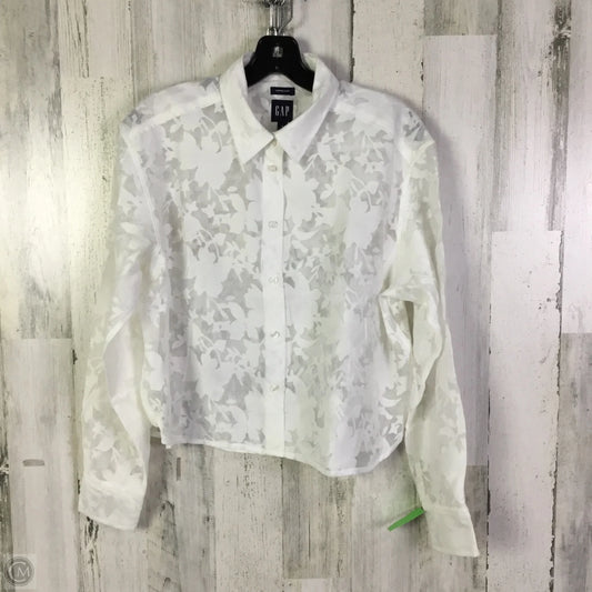 Top Long Sleeve By Gap In White, Size: S