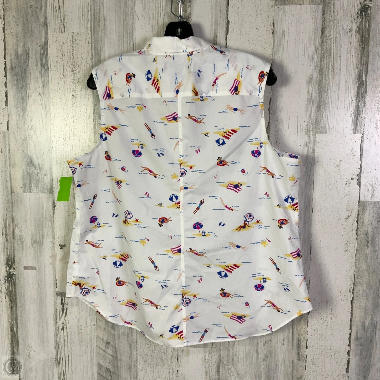 Top Sleeveless By Lands End In White, Size: 1x
