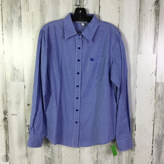 Top Long Sleeve By Clothes Mentor In Blue & White, Size: Xl