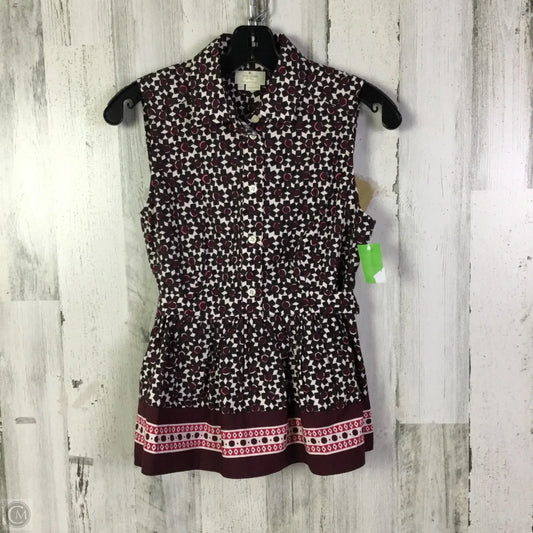 Top Sleeveless Designer By Kate Spade In Maroon, Size: S