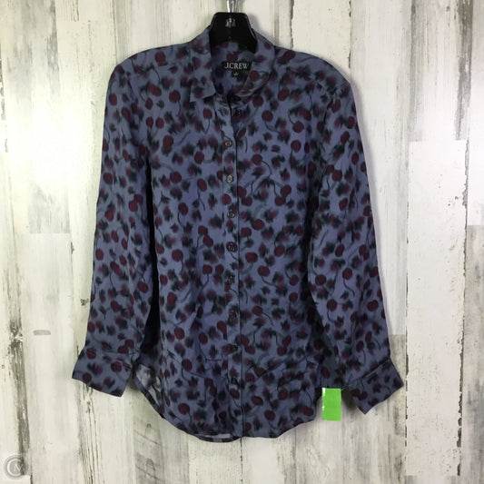 Blouse Long Sleeve By J. Crew In Blue & Purple, Size: S