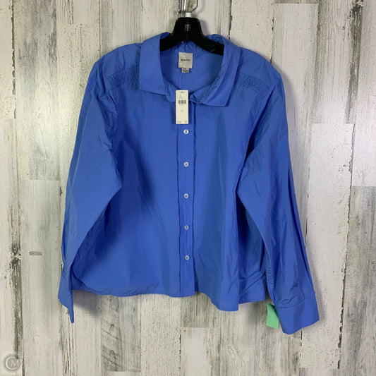 Blouse Long Sleeve By Maeve In Blue, Size: Xl