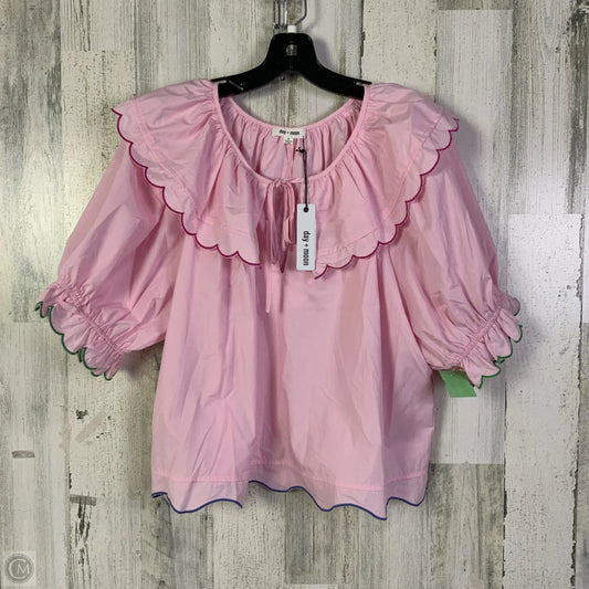 Top Short Sleeve By Day + Moon In Pink, Size: L