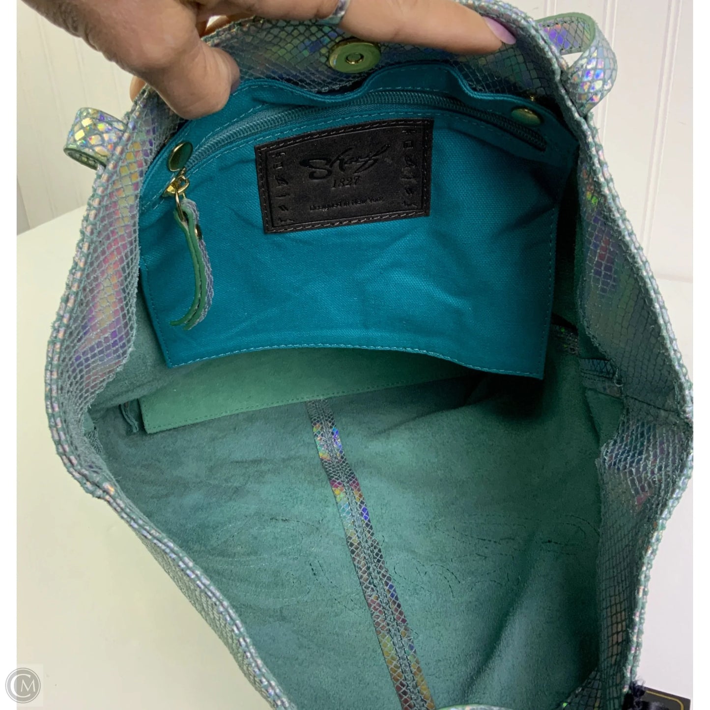 Tote Leather By Sharif, Size: Medium