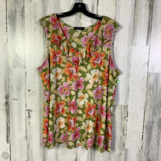 Top Sleeveless By Lane Bryant In Green & Orange, Size: 2x