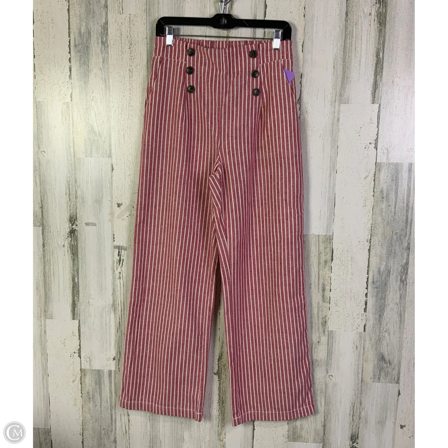 Pants Wide Leg By Ci Sono In Red & White, Size: 8