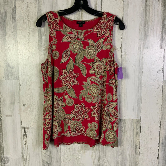 Top Sleeveless Basic By J. Jill In Red & Tan, Size: M