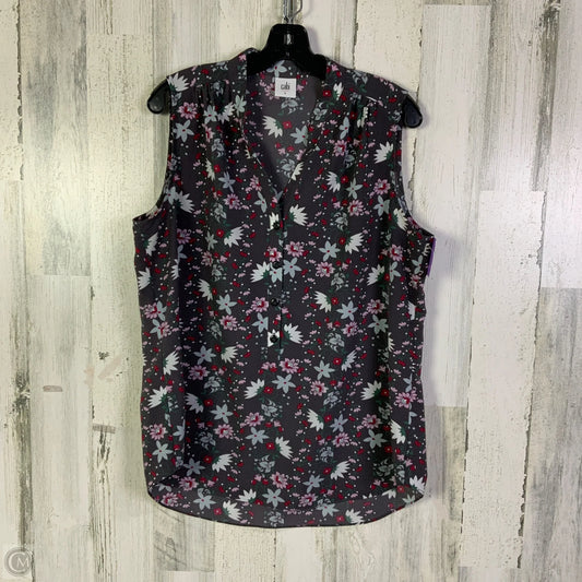 Blouse Sleeveless By Cabi In Grey & Pink, Size: L