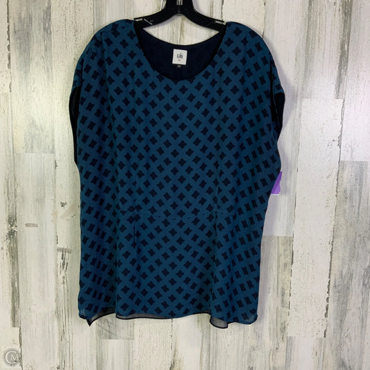 Blouse Short Sleeve By Cabi In Blue, Size: Xl