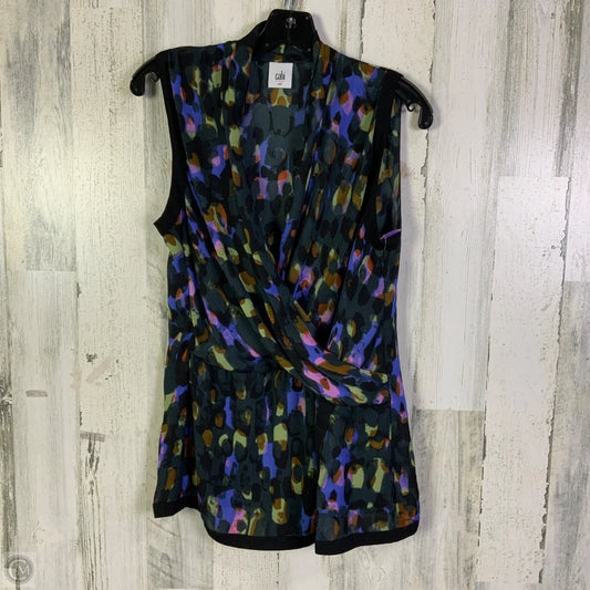 Blouse Sleeveless By Cabi In Black & Blue, Size: M