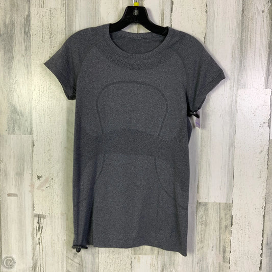 Athletic Top Short Sleeve By Lululemon In Grey, Size: 8