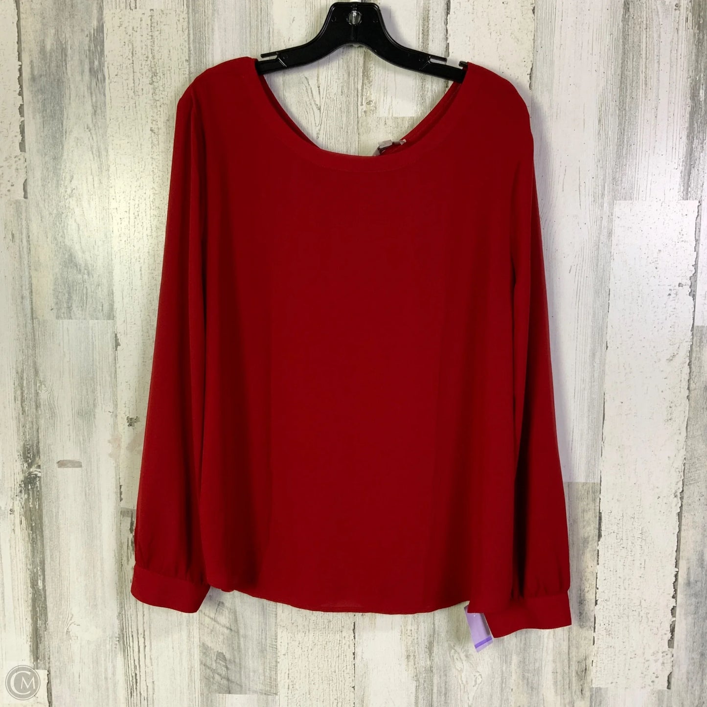 Blouse Long Sleeve By Loft In Red, Size: L