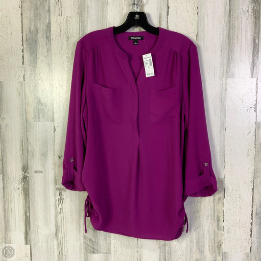 Blouse 3/4 Sleeve By Roz And Ali In Purple, Size: L