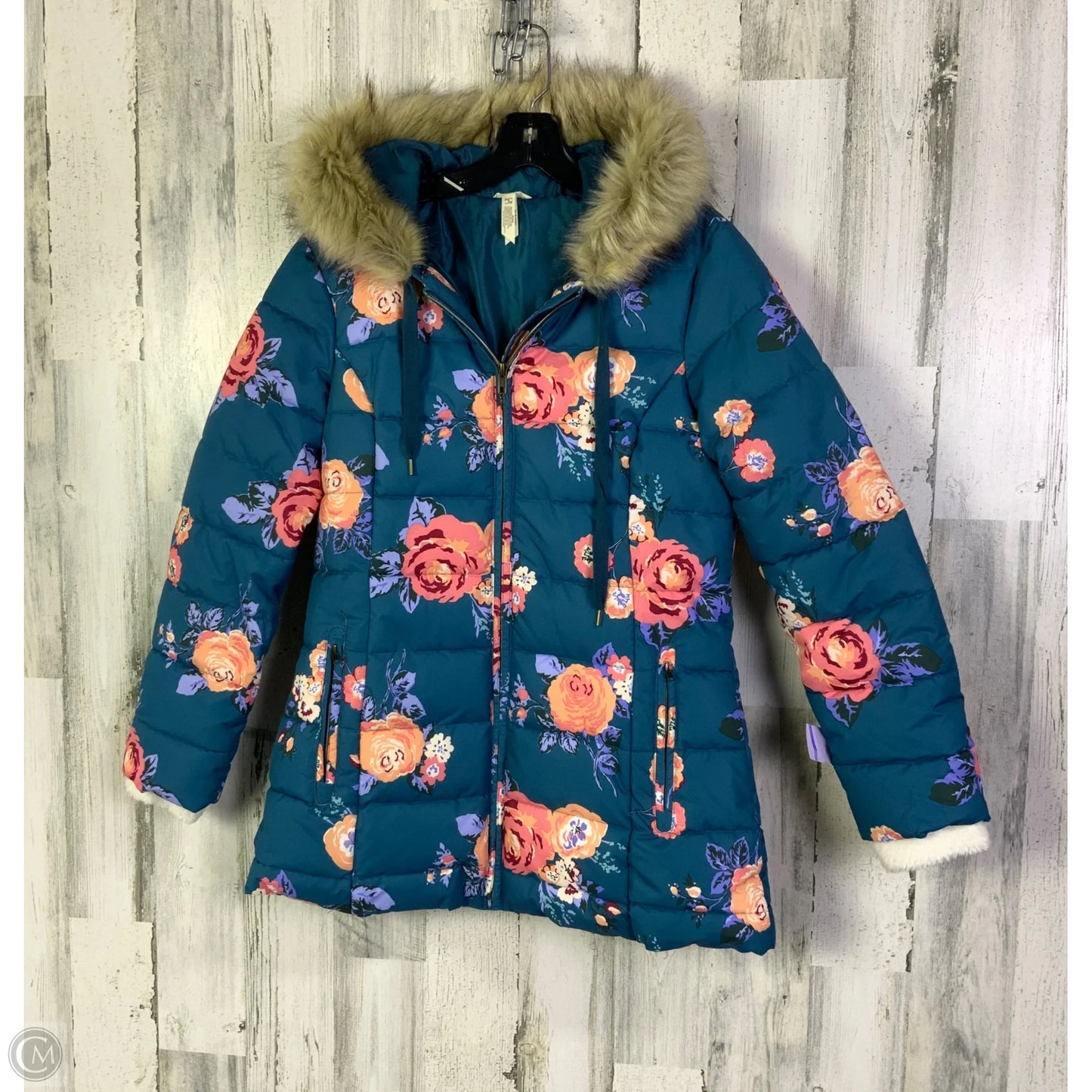 Coat Parka By Matilda Jane In Blue & Pink, Size: S