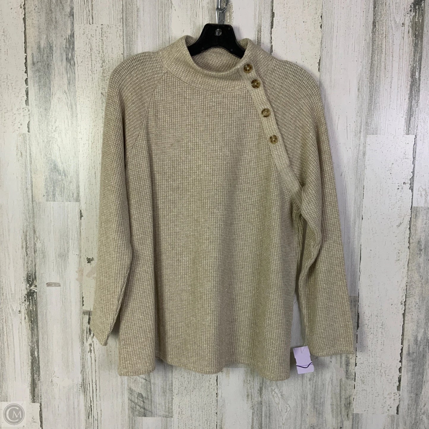 Sweater By Chicos In Tan, Size: L