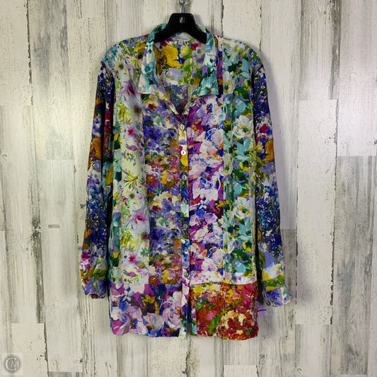 Top 3/4 Sleeve By John Mark In Multi-colored, Size: 1x