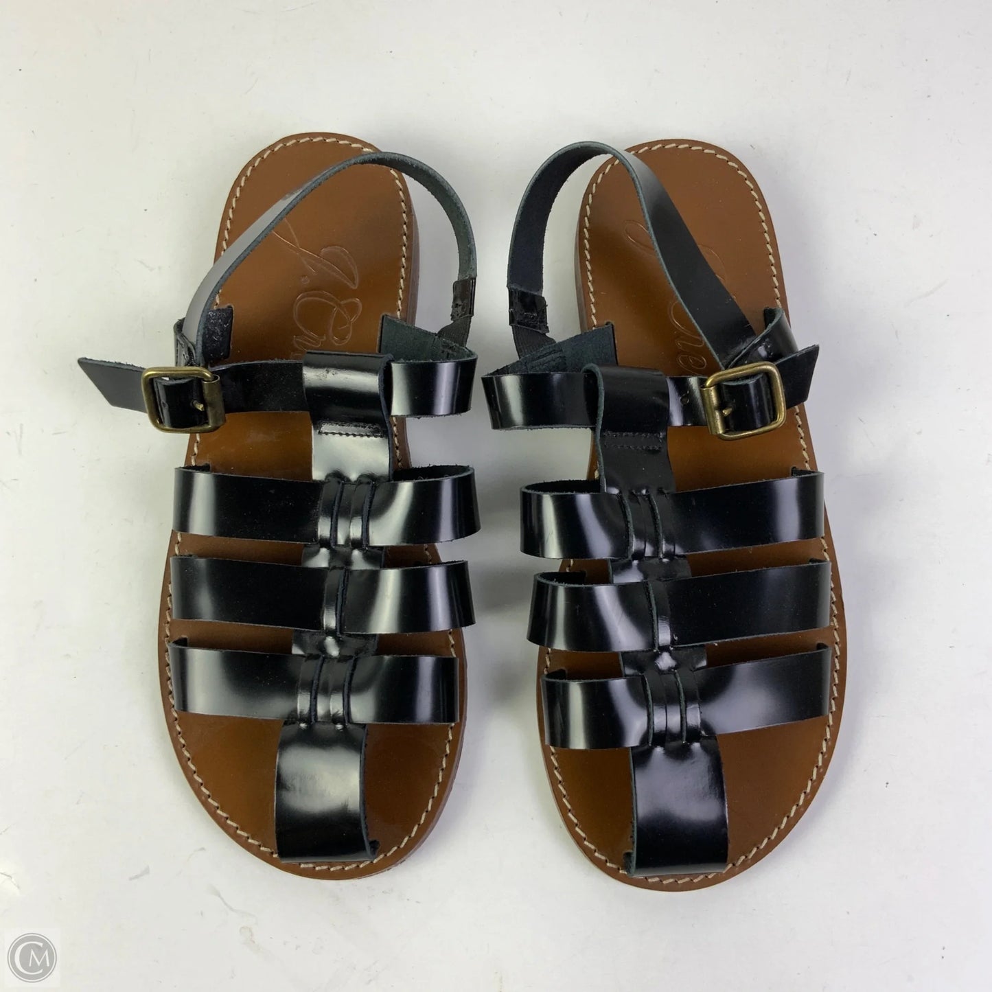 Sandals Flats By J. Crew In Black, Size: 8