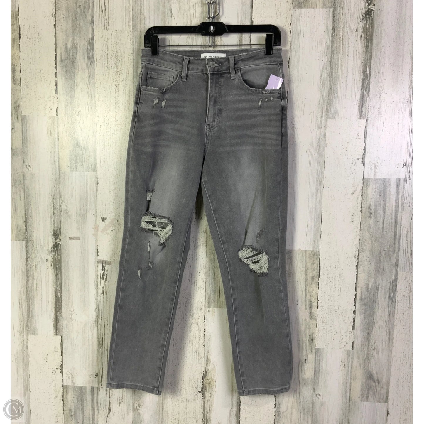 Jeans Boyfriend By Flying Monkey In Grey, Size: 4