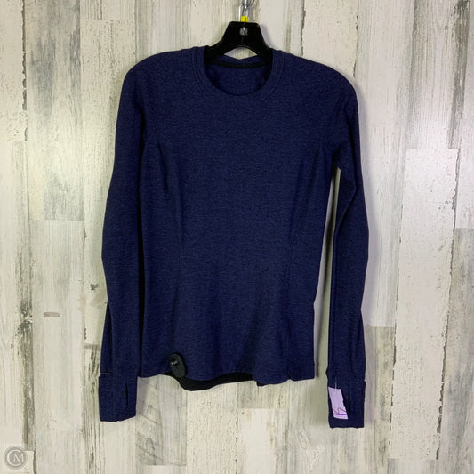 Athletic Top Long Sleeve Crewneck By Lululemon In Blue, Size: 6