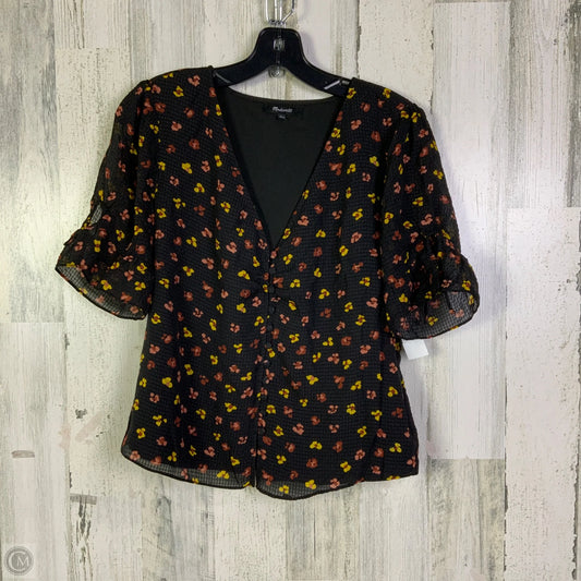 Blouse Short Sleeve By Madewell In Black, Size: S