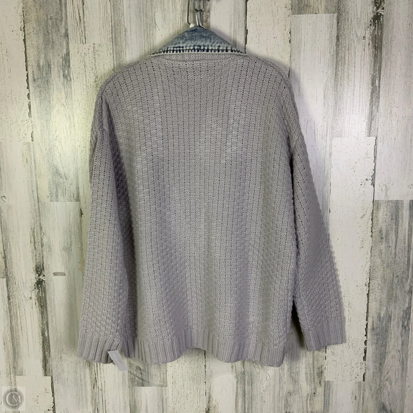 Sweater Cardigan By Veveret In Blue & Grey, Size: S