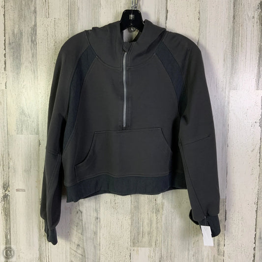 Athletic Sweatshirt Hoodie By Lululemon In Grey, Size: M