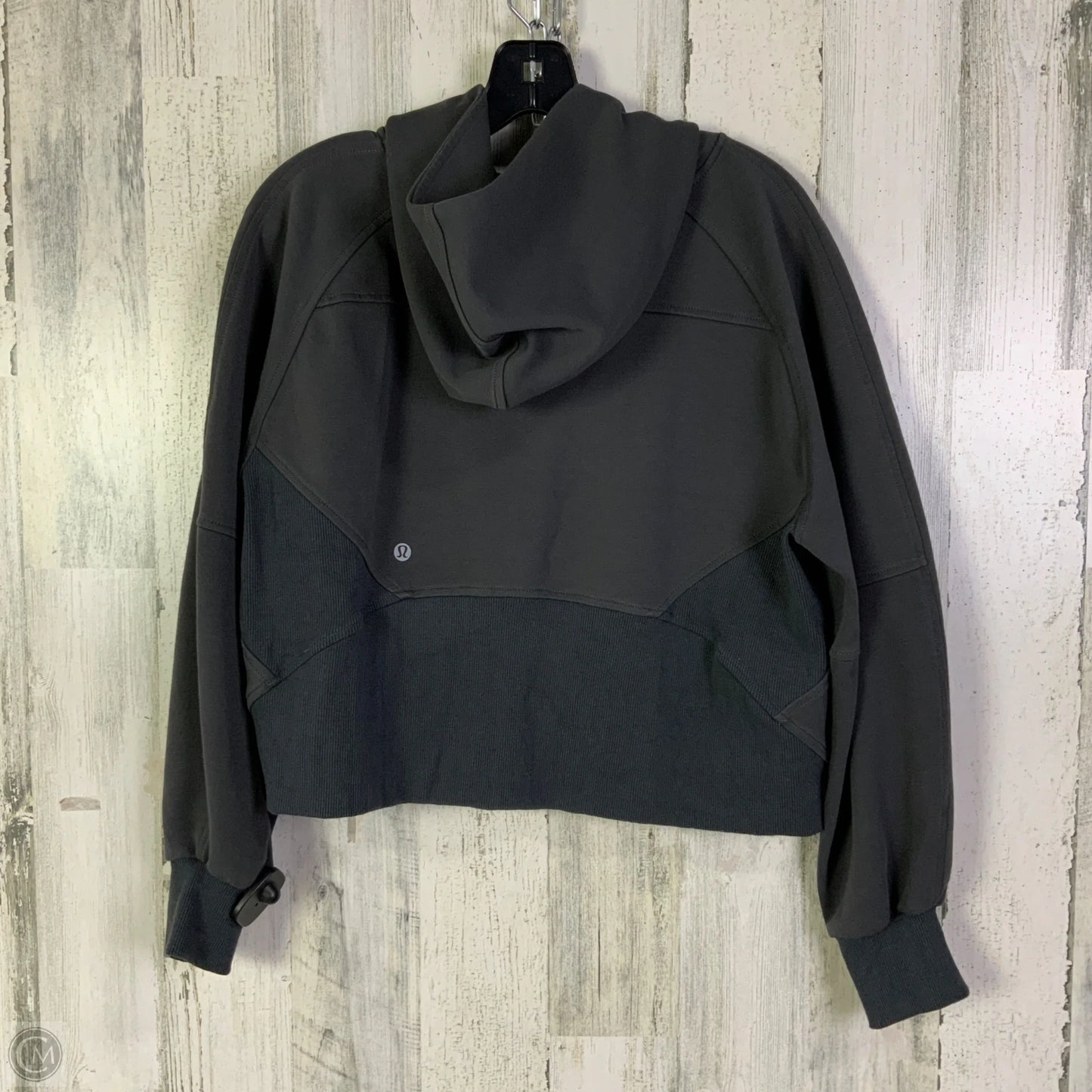 Athletic Sweatshirt Hoodie By Lululemon In Grey, Size: M