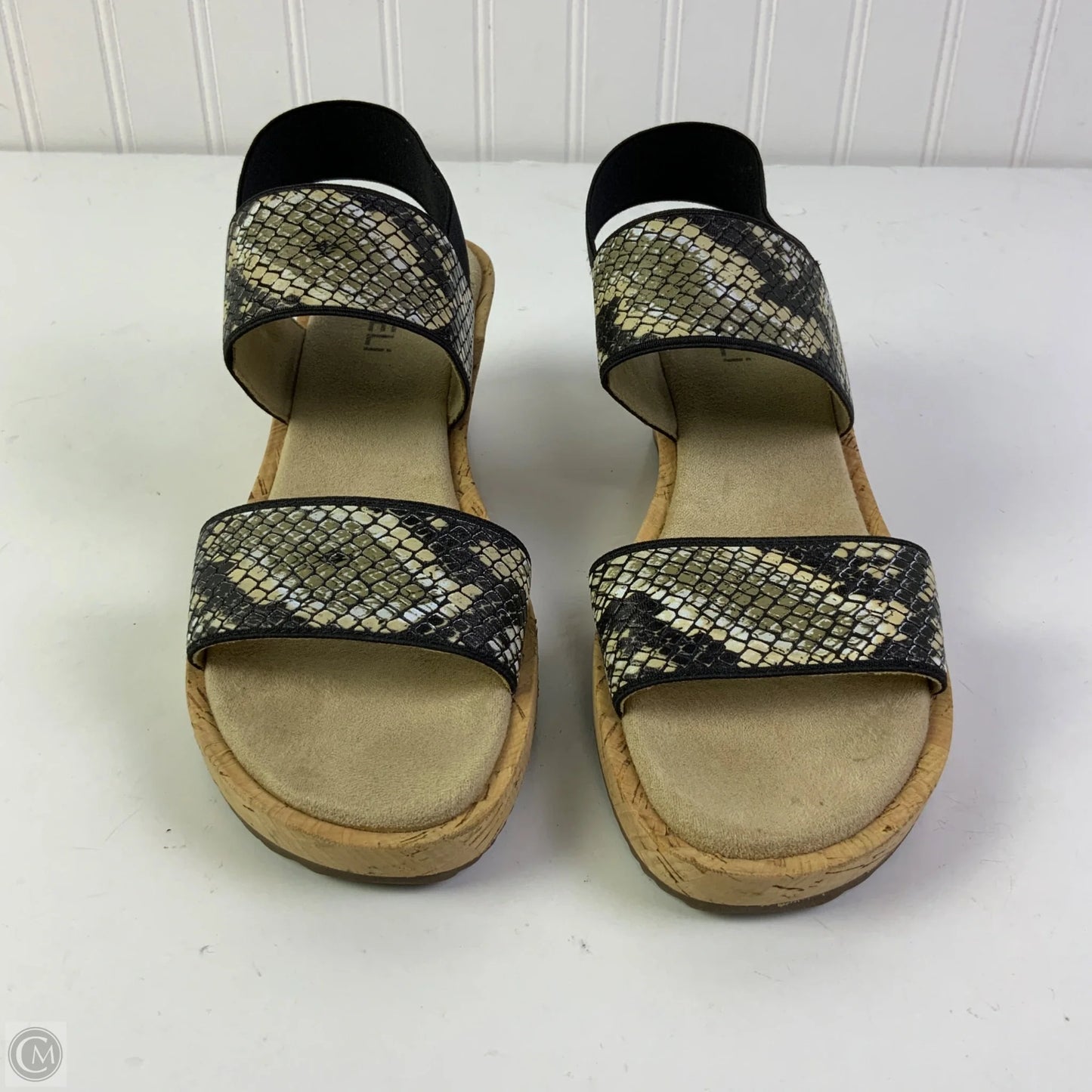 Sandals Heels Wedge By Vaneli In Snakeskin Print, Size: 7.5