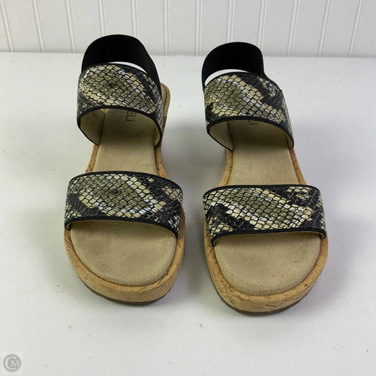 Sandals Heels Wedge By Vaneli In Snakeskin Print, Size: 7.5