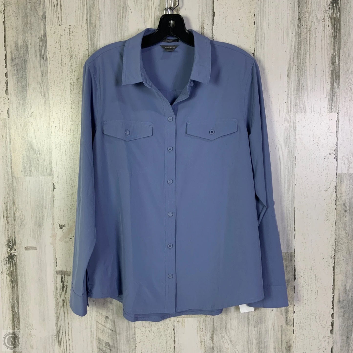 Top Long Sleeve By Eddie Bauer In Blue, Size: M