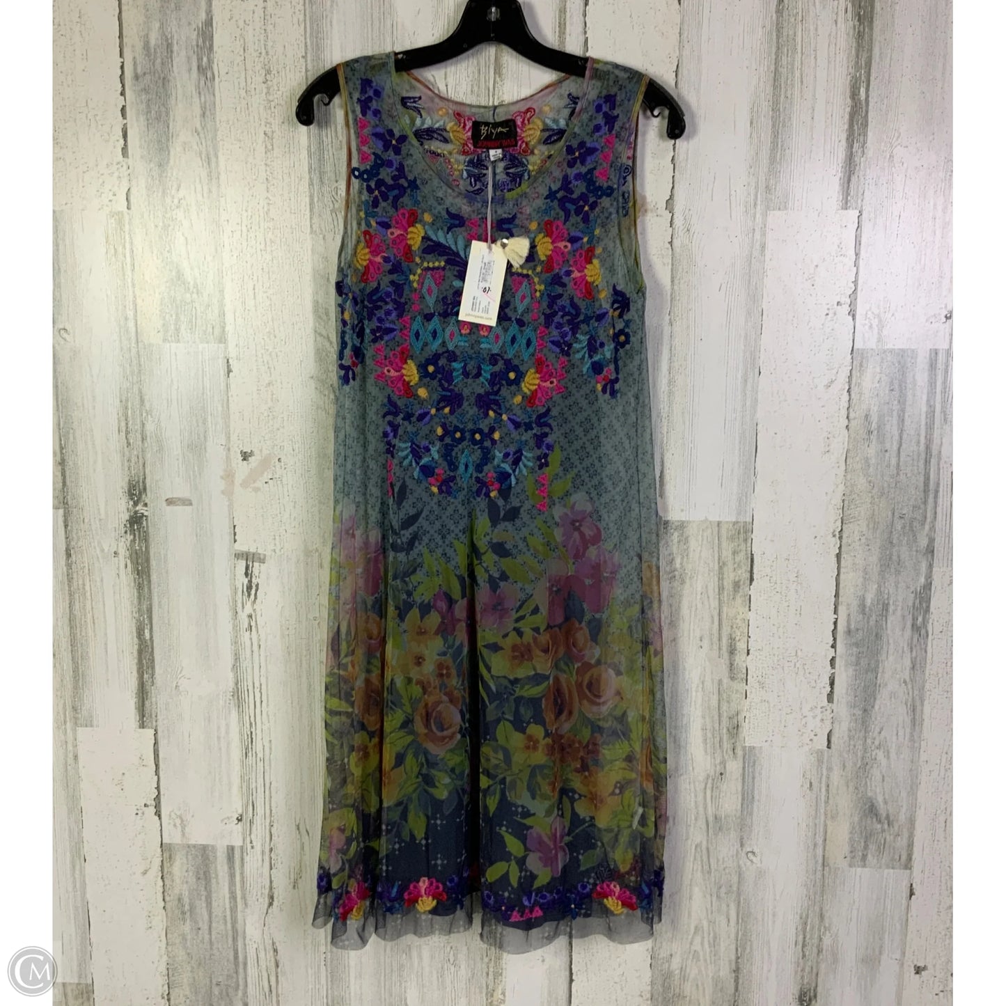 Dress Designer By Johnny Was In Aqua, Size: S
