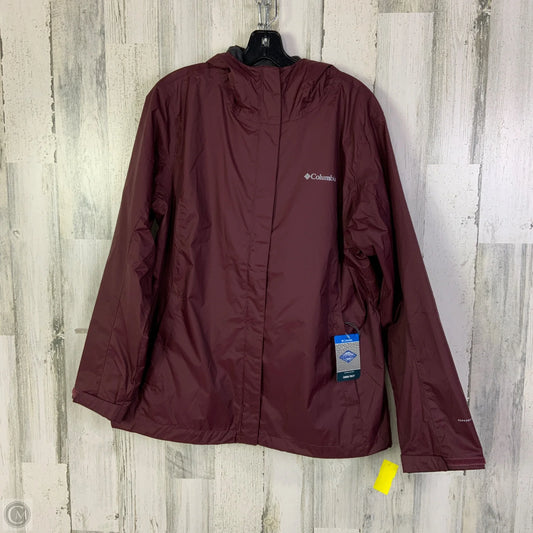 Coat Raincoat By Columbia In Maroon, Size: Xl