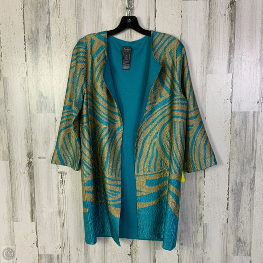 Cardigan By Chicos In Blue & Gold, Size: M