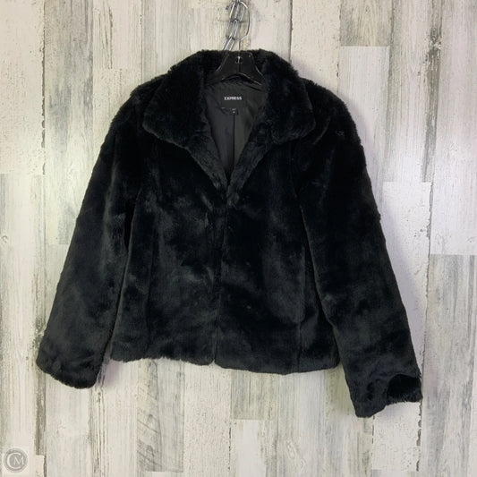 Jacket Faux Fur & Sherpa By Express In Black, Size: S