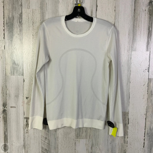 Athletic Top Long Sleeve Crewneck By Lululemon In White, Size: 4
