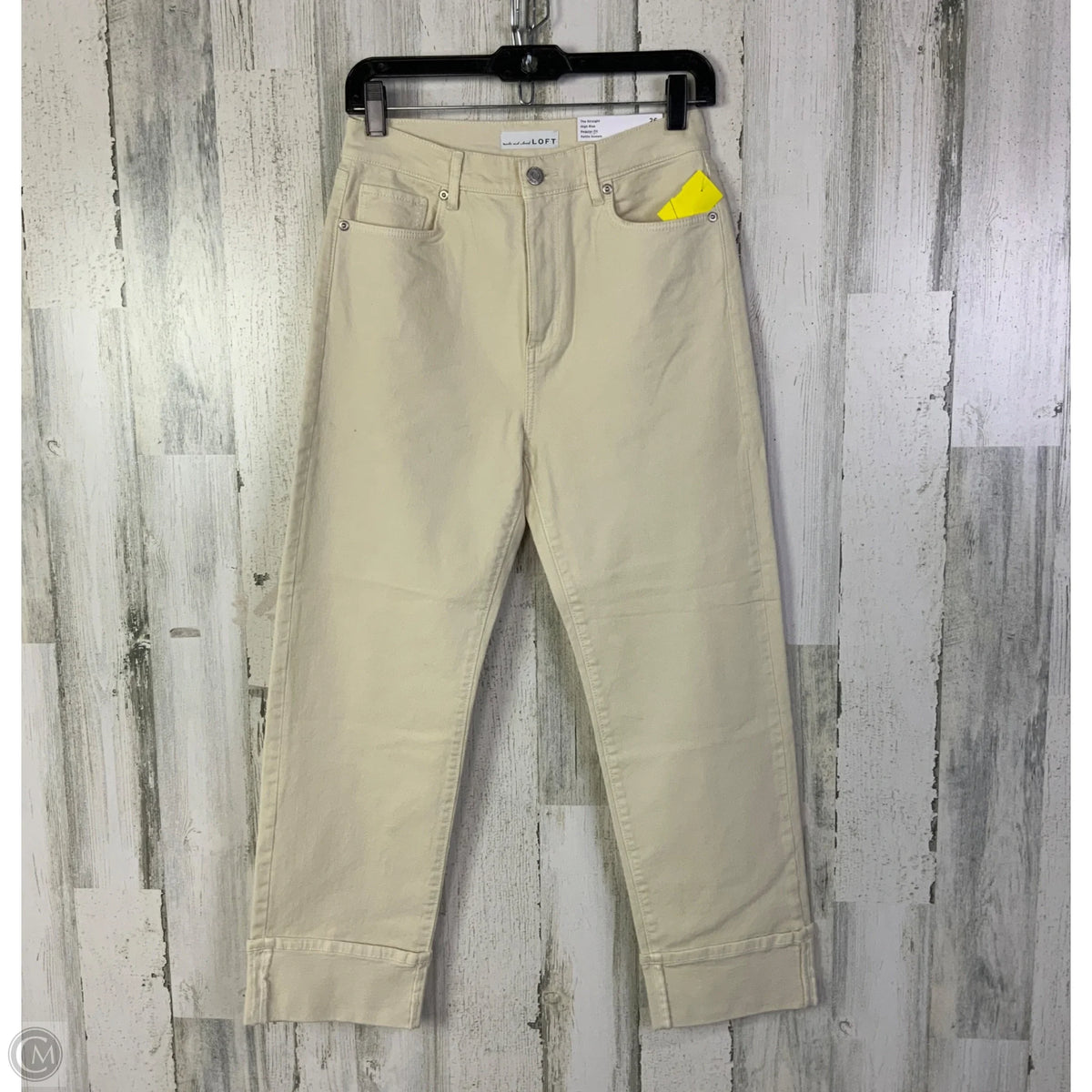 Jeans Straight By Loft In Cream, Size: 2p
