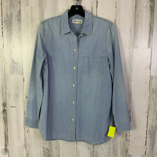 Top Long Sleeve By Madewell In Blue Denim, Size: S