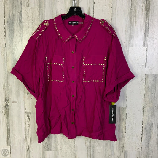 Blouse Designer By Karl Lagerfeld In Purple, Size: 2x