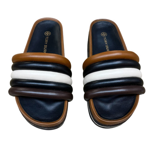SANDALS DESIGNER by TORY BURCH In BLACK & BROWN, Size: 6.5