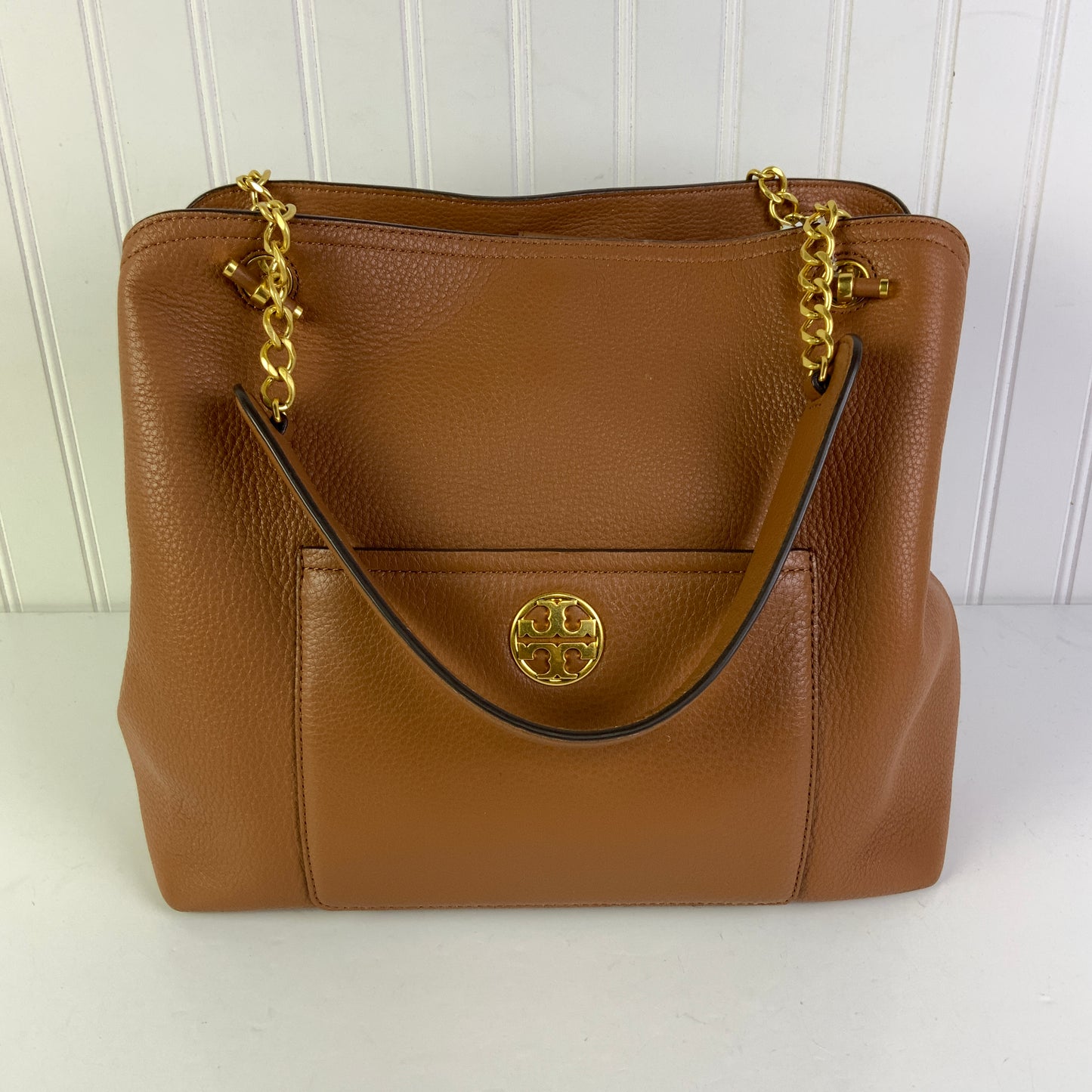 Handbag Designer By Tory Burch In Brown, Size:Large