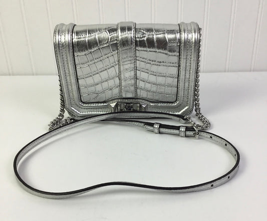 Crossbody Designer By Rebecca Minkoff In Silver, Size:Small