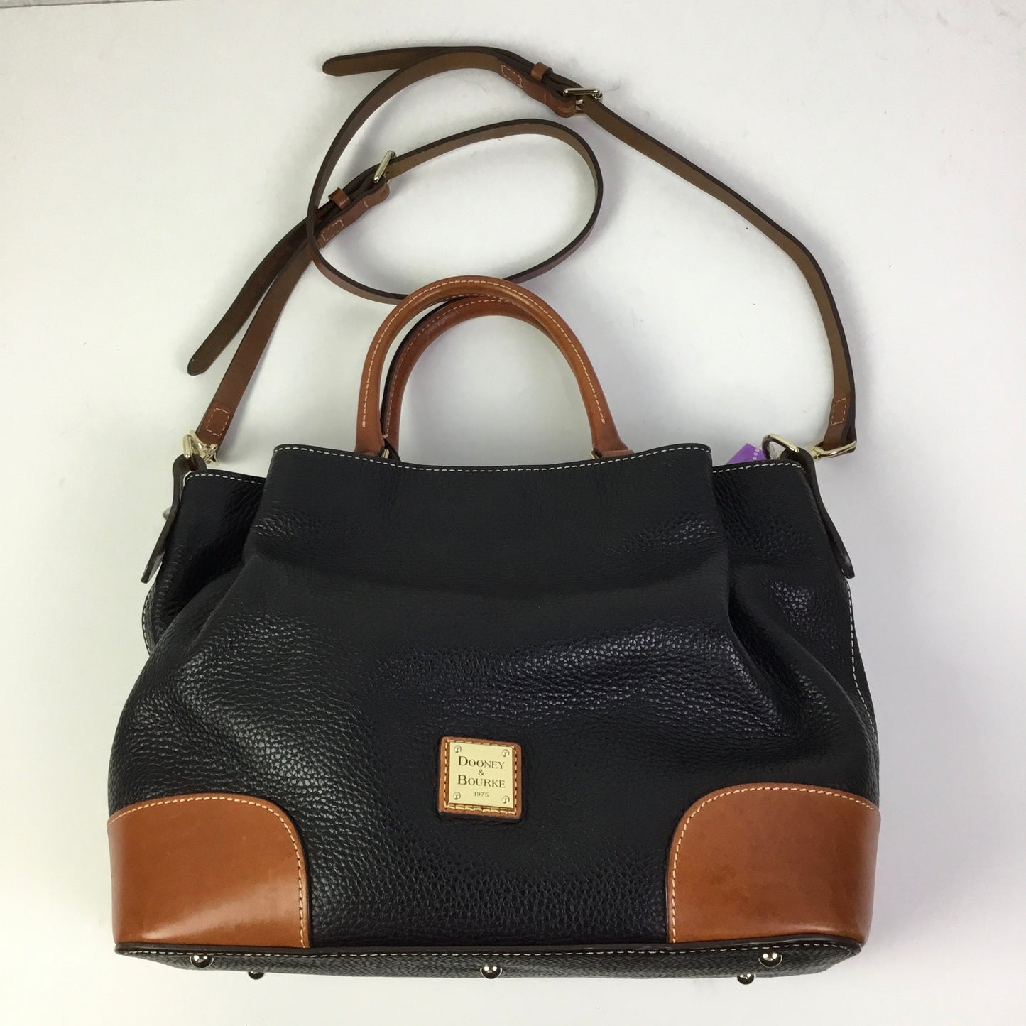 Handbag Designer By Dooney And Bourke In Black & Brown, Size:Medium