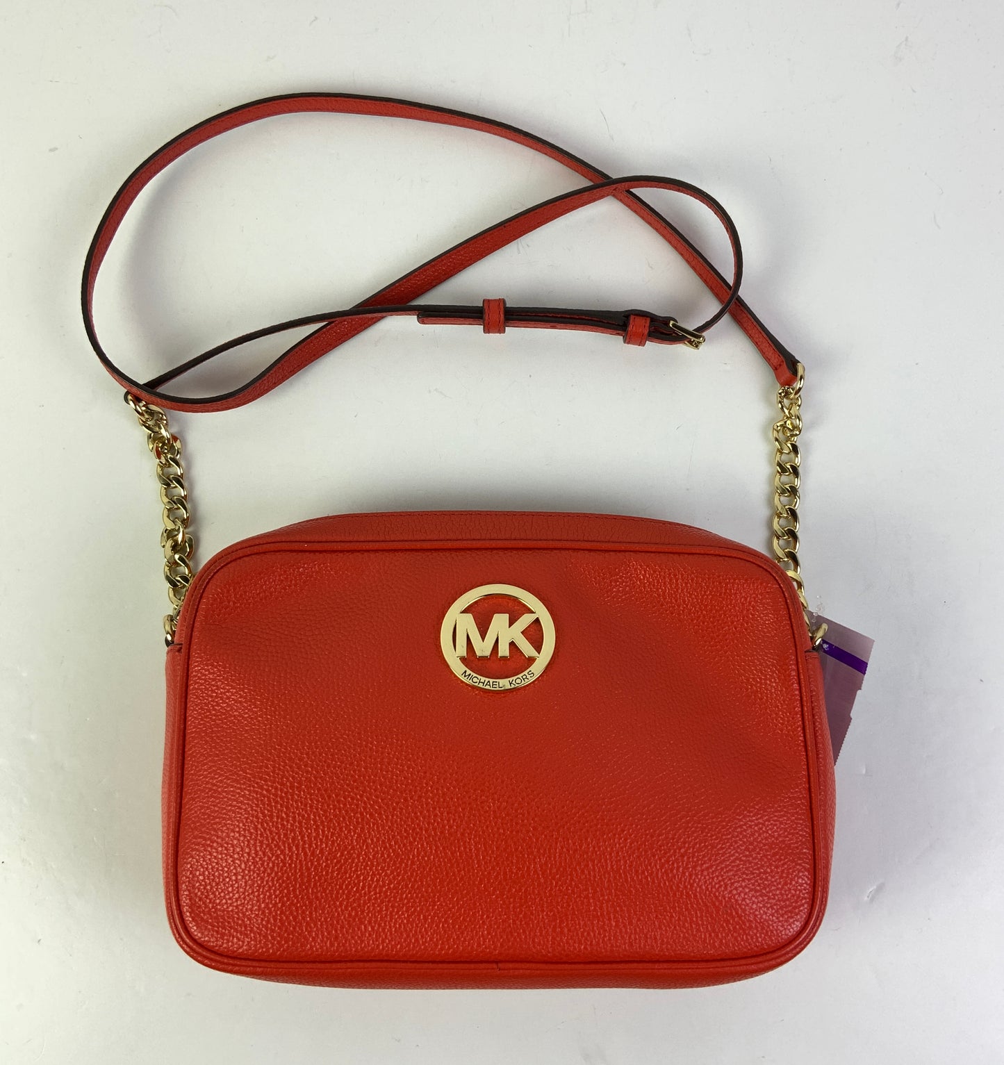 Crossbody Designer By Michael Kors In Orange, Size:Medium