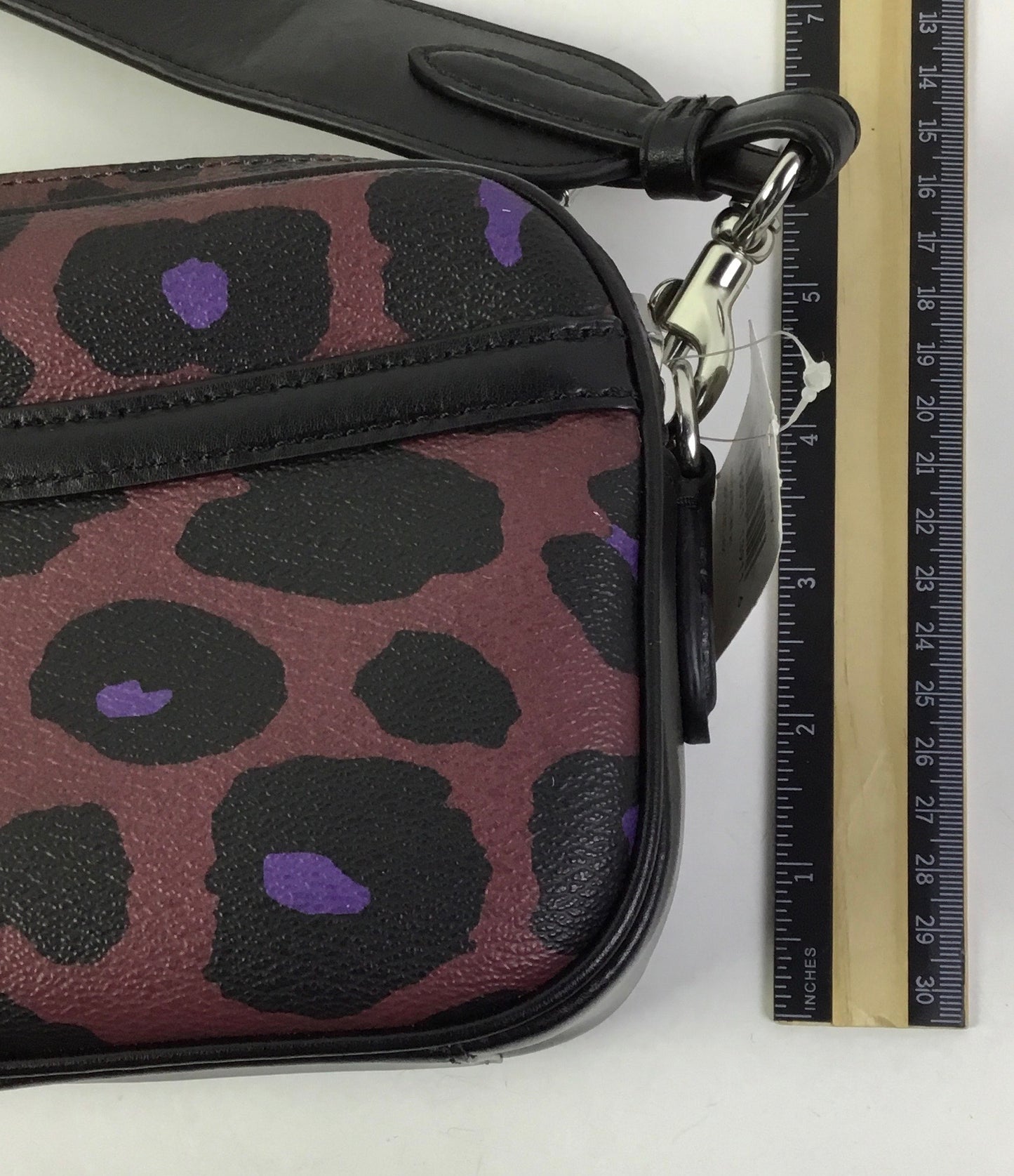 Crossbody Designer By Coach In Black & Purple, Size:Small