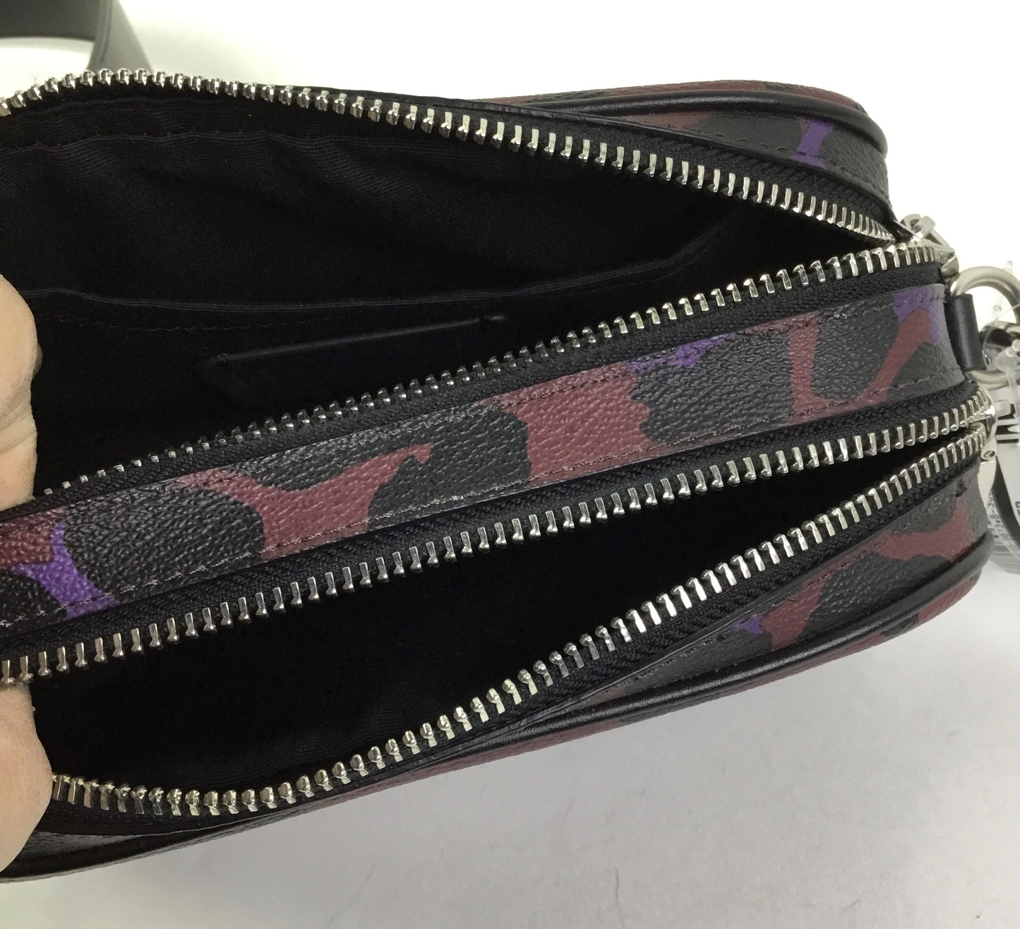 Crossbody Designer By Coach In Black & Purple, Size:Small