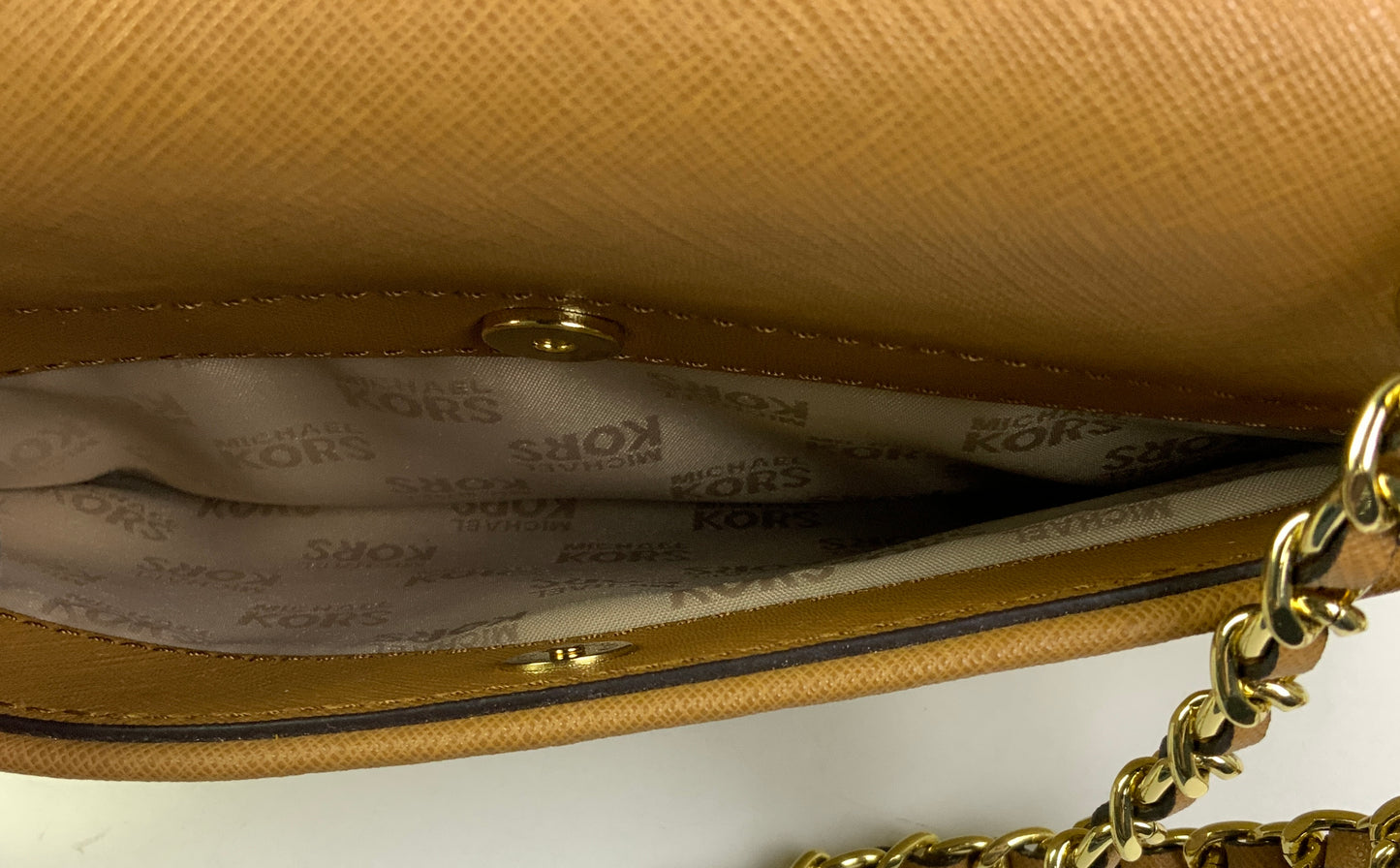 Crossbody Designer By Michael Kors In Brown & Tan, Size:Small
